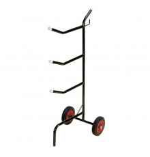 
	Ideal for tack room, yard, competition and shop use. Carries 3 saddles on large 20cm wheels. Fitt...